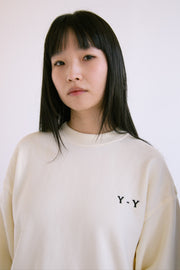 Pullover Sweatshirt with Bows in Cream