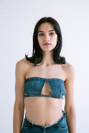 Wrap Denim Bralette Top