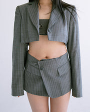 Blazer Belt Skirt in Gray