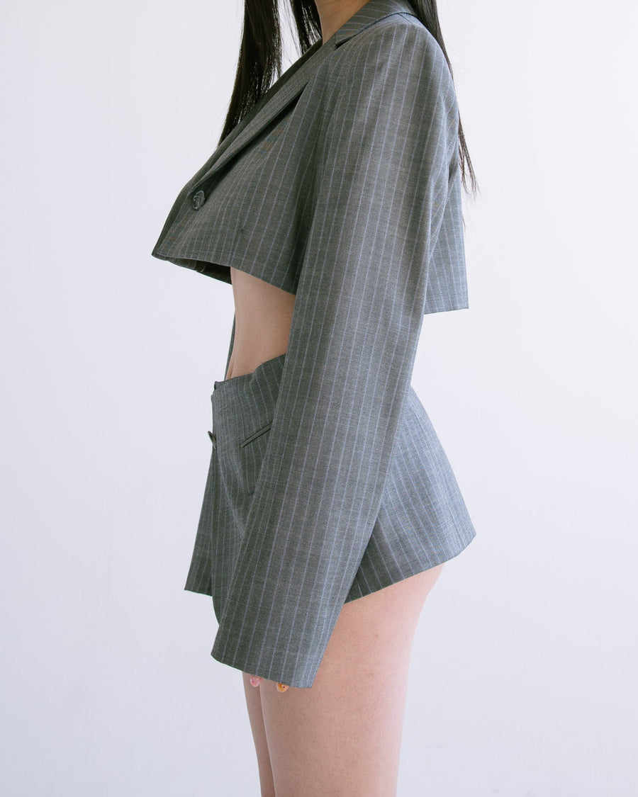 Blazer Belt Skirt in Gray