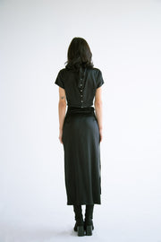 Silk Crop Top With Pearls