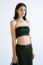 Wrap Collar Bralette in Black