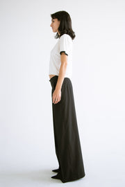 Pleated Wide Leg Pant in Black