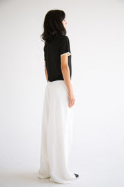 Pleated Wide Leg Pant in White