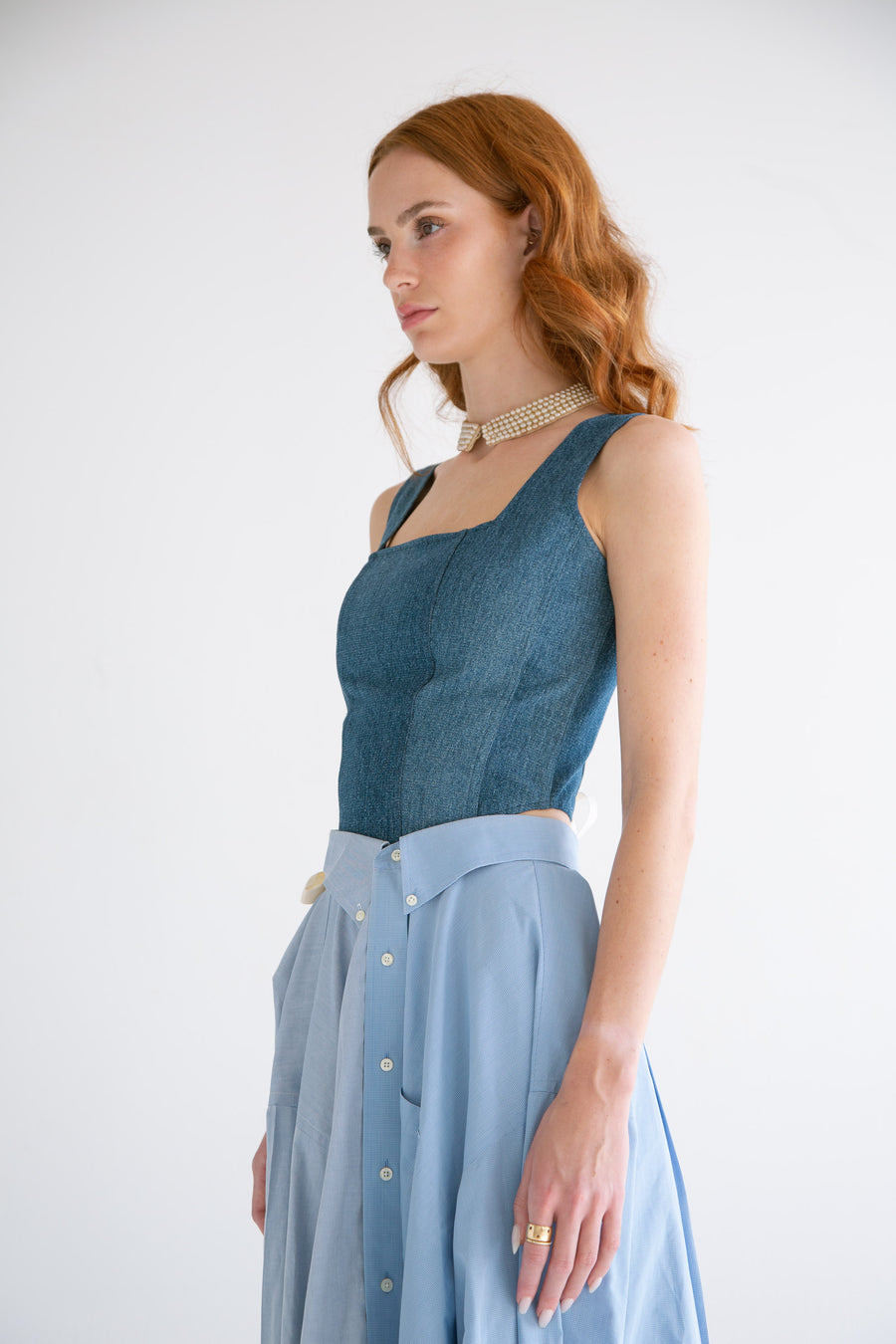 Denim Corset Top