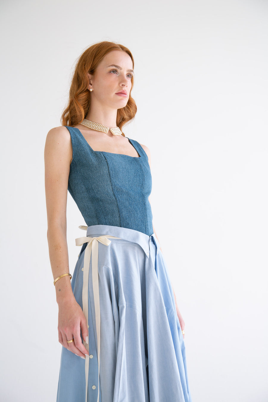 Denim Corset Top
