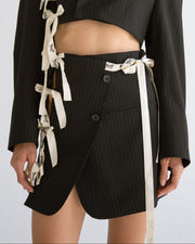 Cut-Out Blazer Skirt in Black