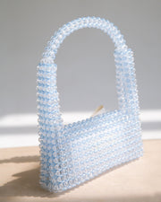 Beaded Baguette Bag in Blue