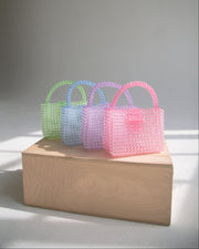 Beaded Buckle Bag in Blue