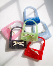 Beaded Baguette Bag in Green
