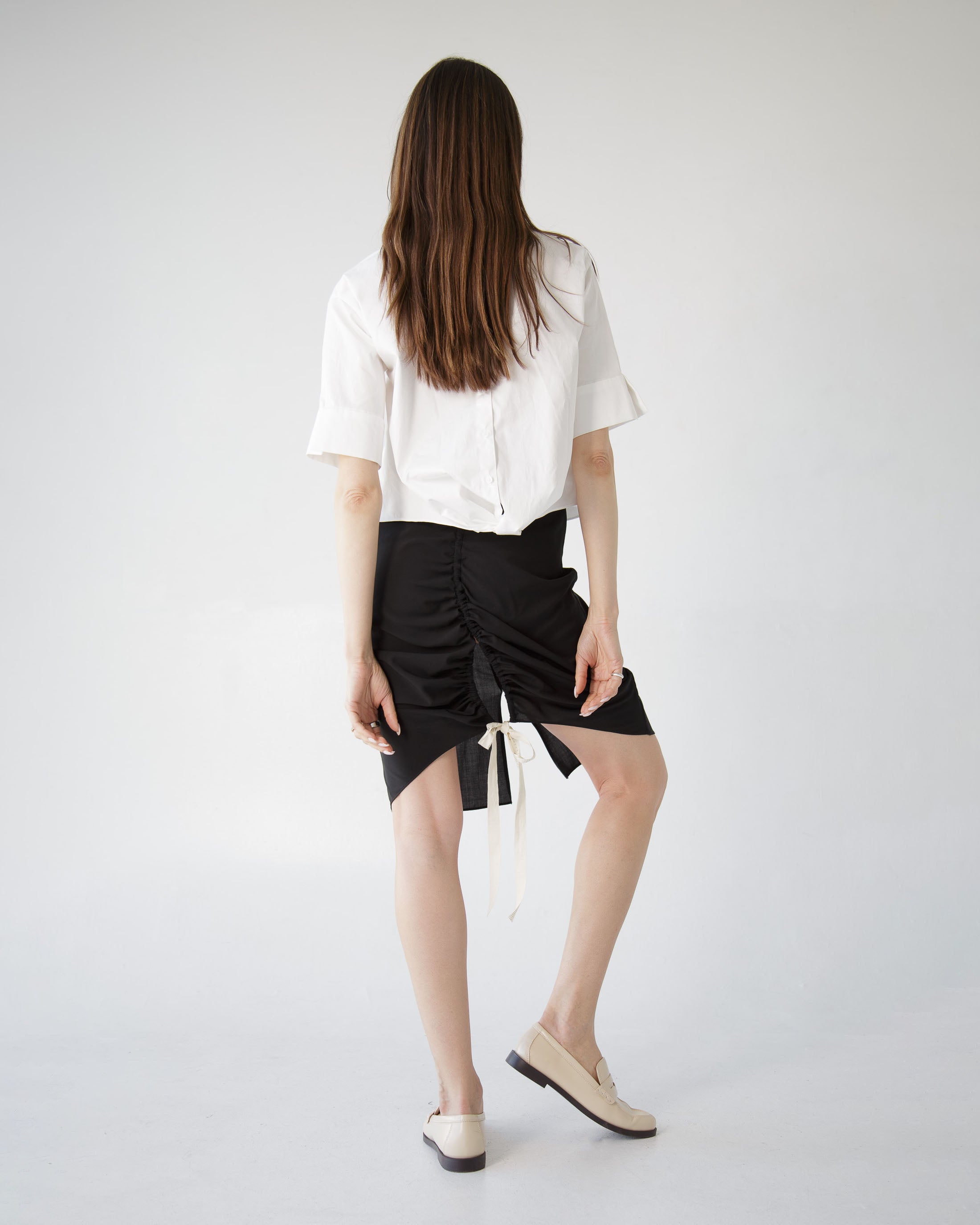 Gathered Pencil Skirt