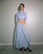 Wrap Shirt Skirt in Blue
