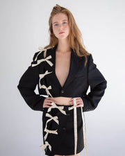 Cut-Out Blazer Skirt in Navy