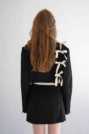 Cut-Out Blazer Skirt in Navy
