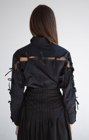 Long Sleeve Shirt with Bows in Black