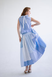 Bow Sleeveless Top in Blue