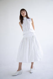 Bow Sleeveless Top in White