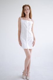 Button-Up Shirt Dress in White